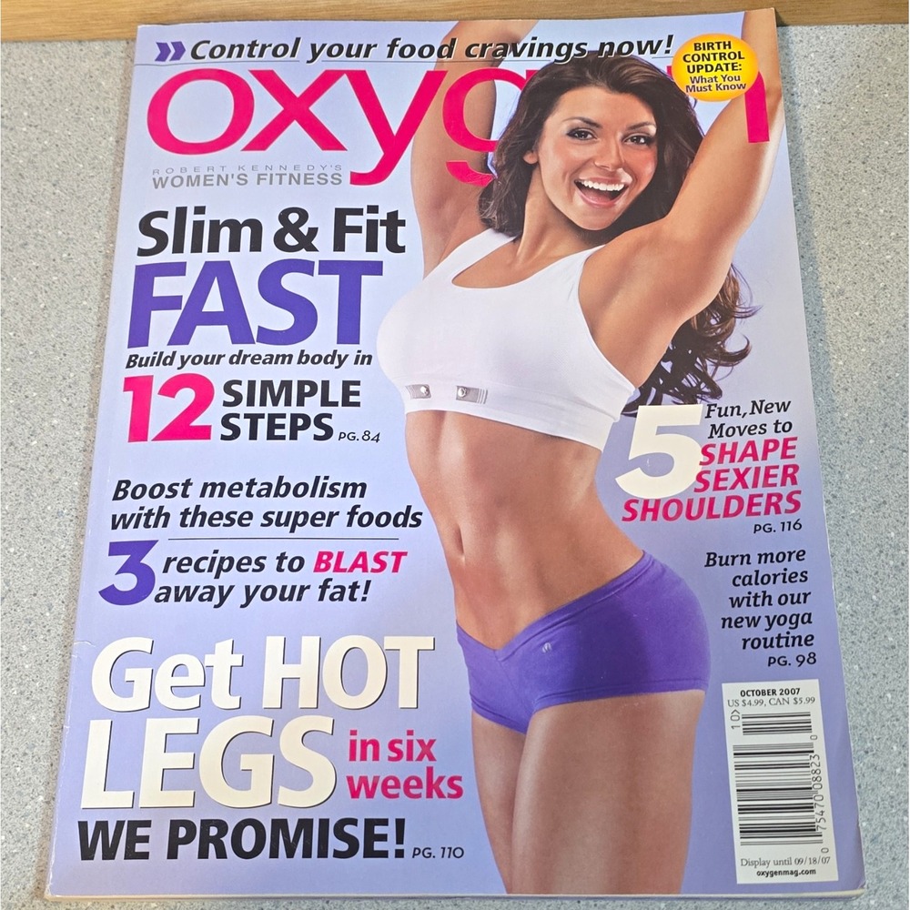 Oxygen Magazine Oct 2007 Women's Fitness Nicole Costa, Adele Garcia Legs Feature